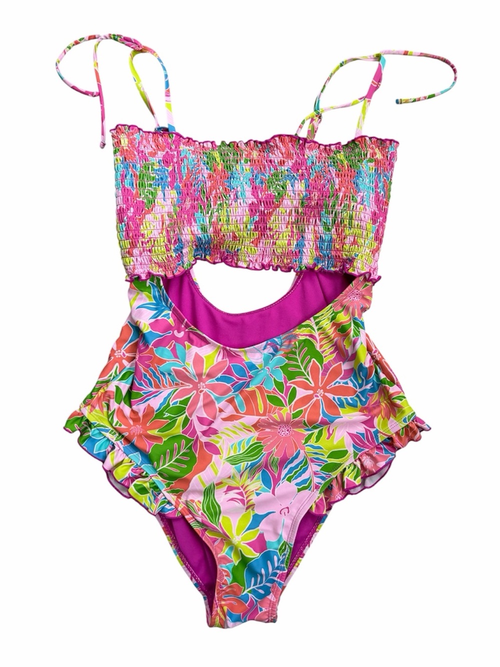 Power 2 The Flower Carly Blush cutout one-piece swimsuit